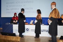 Investidura de Andrea Goldsmith como doctora "Honoris Causa" por la Escuela Técnica Superior de Ingeniería de Telecomunicación de la Universidad de Málaga. Paraninfo. Octubre de 2024