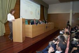 Intervención de María Dolores Pérez Arévalo. I Premios del Aula de Economía y Deporte de la Universidad de Málaga. Edificio del Rectorado. Febrero de 2024