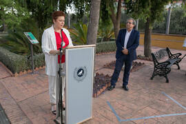 María José Casado Cañero. Homenaje al personal que cumple 25 años de servicio en la UMA o jubilado. Jardín Botánico. Junio de 2018