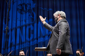 Miguel Romea. Concierto de Bandas Sonoras de la 31 edición de Fancine de la Universidad de Málaga. Auditorio de la Escuela Técnica de Ingeniería de Telecomunicaciones e Informática. Noviembre de 2021