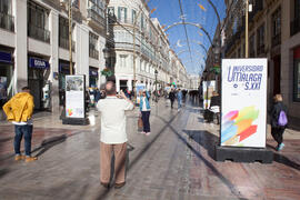 Exposición "La Universidad de Málaga del Siglo XXI". Calle Larios. Enero de 2017