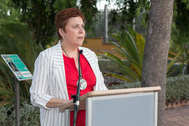 María José Casado Cañero. Homenaje al personal que cumple 25 años de servicio en la UMA o jubilado. Jardín Botánico. Junio de 2018