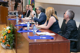 Mesa presidencial. Graduación y clausura del curso del Aula de Mayores de la Universidad de Málaga. Paraninfo. Junio de 2017