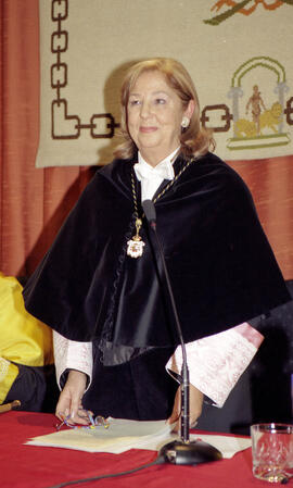 Toma de posesión de Adelaida de la Calle Martín como Rectora de la Universidad de Málaga. Paraninfo. Enero de 2004