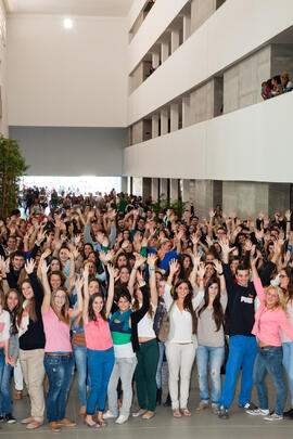 Alumnos en la Escuela Técnica Superior de Ingeniería Industrial de la Universidad de Málaga. Octubre de 2012