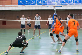 Partido masculino Universidad de Málaga - Universidad de Vigo. Campeonato de España Universitario de Voleibol. Complejo Polideportivo Universitario. Abril de 2018