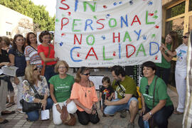 Actos de protesta en la Apertura del Curso Académico 2012/2013 de la Universidad de Málaga. Paraninfo. Octubre de 2012