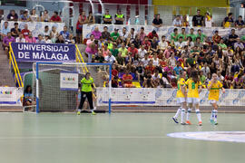 Partido Brasil contra España. 14º Campeonato del Mundo Universitario de Fútbol Sala 2014 (FUTSAL). Antequera. Julio de 2014