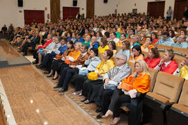 Asistentes a la investidura como Doctor "Honoris Causa" de Antonio Soler por la Facultad de Filosofía y Letras de la Universidad de Málaga. Paraninfo. Junio de 2016