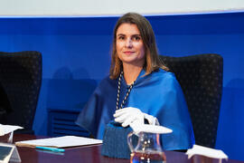 Rocío Ponce Ortiz. Investidura de Andrea Goldsmith como doctora "Honoris Causa" por la Escuela Técnica Superior de Ingeniería de Telecomunicación de la Universidad de Málaga. Paraninfo. Octubre de 2024