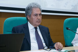 José Antonio García Galindo. Acto de apertura del curso "La ciudad como arquetipo. Literatura, historia y arte. Europa y América". Edificio del Rectorado. Septiembre de 2018