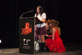 Ensayos para la Gala Inaugural de la XXIV edición de Fancine de la Universidad de Málaga. Teatro Cervantes. Noviembre de 2014