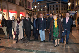 Inauguración de la exposición "La Universidad de Málaga del Siglo XXI".  Calle Larios. Enero de 2017