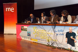Programa de Radio Nacional de España "Juntos paso a paso". 3º Congreso Internacional de Actividad Físico-Deportiva para Mayores de la Universidad de Málaga. Palacio de Ferias y Congresos de Málaga. Marzo de 2009