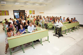 Alumnos y profesores durante la graduación en el CIE de la Universidad de Málaga. Centro Internacional de Español. Julio de 2014