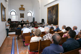 Pablo Aranda presenta el Aula de Cultura de Diario Sur con Eugenio Chicano. Sociedad Económica Amigos del País. Junio de 2019