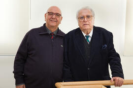 Retratos de Domingo Moreno y Eugenio Chicano. Edificio del Rectorado. Febrero de 2015
