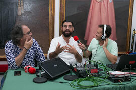 Manu Sánchez y Selu García Cossío en el programa AxarquíaPlus Radio . Curso "30 años de Carnaval de Cádiz, máximo exponente del humor crítico" . Cursos de Verano de la Universidad de Málaga. Vélez-Málaga. Julio de 2019