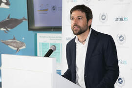 Enrique Moreno Ostos. Presentación del I curso de verano "Mares de Andalucía". Puerto de Málaga. Julio de 2018