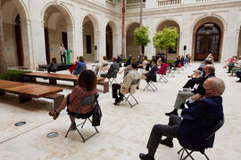 Intervención de Elías Bendodo en la inauguración de la exposición "Eugenio Chicano Siempre". Museo de Málaga. Mayo de 2021