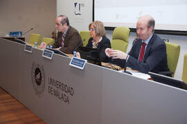 Intervención de Félix García Lausín. Ceremonia de apertura del X Pleno del Consejo Universitario Iberoamericano (CUIB) de la Universidad de Málaga. Rectorado. Marzo de 2012