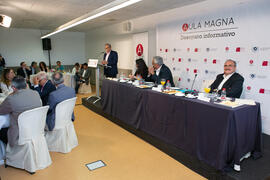Intervención de José Ángel Narváez. Desayuno Informativo de Aula Magna con motivo de su XX Aniversario. Consejo de Estudios Sociales y Comercio de la Universidad de Málaga. Mayo de 2018
