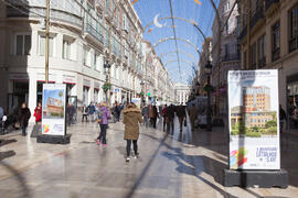 Exposición "La Universidad de Málaga del Siglo XXI". Calle Larios. Enero de 2017