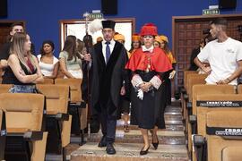 Comitiva académica. Investidura de Hermanfrid Schubart, Alejandro Portes y Luis Enrique de la Villa como Doctores "Honoris Causa" por la Universidad de Málaga. Paraninfo. Octubre de 2024