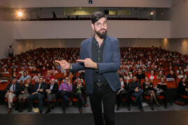 Conferencia "Dialogando" con Manu Sánchez. Complejo de Estudios Sociales y Comercio. Enero de 2018