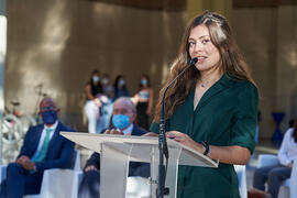 Discurso de la alumna Dina Akrouh. Homenaje a los sanitarios en la Facultad de Medicina de la Universidad de Málaga. Campus de Teatinos. Octubre de 2021