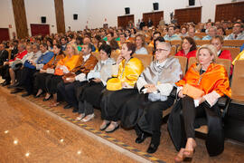 Asistentes a la investidura como Doctor "Honoris Causa" de Antonio Soler por la Facultad de Filosofía y Letras de la Universidad de Málaga. Paraninfo. Junio de 2016