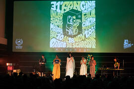 Actuación en la gala de clausura de la 31ª edición de Fancine de la Universidad de Málaga. Cine Albéniz. Noviembre de 2021