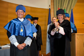 Investidura como Doctor "Honoris Causa" de Miguel Delibes de Castro por la Facultad de Ciencias de la Universidad de Málaga. Rectorado. Junio de 2014