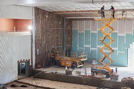 Obras en el interior del nuevo Pabellón de Gobierno. Campus de Teatinos. Abril de 2021