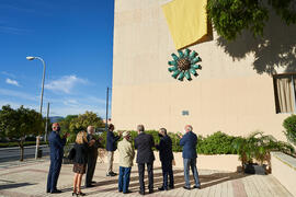 Inauguración de la escultura en homenaje a los sanitarios. Facultad de Medicina de la Universidad de Málaga. Octubre de 2021