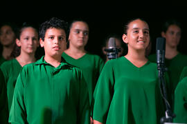 Coro de niños en el concierto de Dorantes. Cursos de Verano de la Universidad de Málaga. Ronda. Julio de 2018