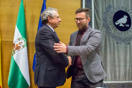 Toma de Posesión de Francisco Borja Figueirido Castillo como nuevo profesor titular del Departamento de Ecología y Geología de la Universidad de Málaga. Edificio del Rectorado. Febrero de 2018