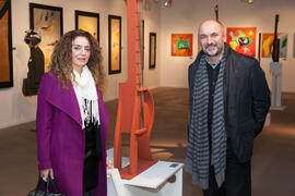 Eugenio José Luque y Macarena Parrado. Inauguración de la exposición "Economistas en el arte". Museo de Nerja. Enero de 2017
