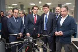 Visita de José Antonio Nieto, Secretario de Estado de Seguridad, a Aeorum. Edificio de Institutos Universitarios. Febrero de 2017