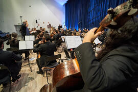 Ensayo previo al concierto de Bandas Sonoras de la 31 edición de Fancine de la Universidad de Málaga. Auditorio de la Escuela Técnica de Ingeniería de Telecomunicaciones e Informática. Noviembre de 2021