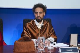 Rafael Godoy Rubio. Investidura de Andrea Goldsmith como doctora "Honoris Causa" por la Escuela Técnica Superior de Ingeniería de Telecomunicación de la Universidad de Málaga. Paraninfo. Octubre de 2024