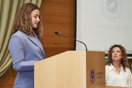 Sarah Almagro Vallejo. I Premios del Aula de Economía y Deporte de la Universidad de Málaga. Edificio del Rectorado. Febrero de 2024