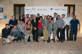 Foto de grupo previa a la cena de gala con motivo del Campeonato Europeo Universitario de Balonmano. Antequera. Julio de 2017