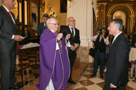 Entrega de medallas de la Cofradía de los Estudiantes. Misa de Lunes Santo. Iglesia de San Agustín. Abril de 2017