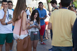 Visita guiada por el centro histórico. Olimpiada Española de Economía, Fase Nacional. Plaza de la Merced. Málaga. Junio de 2015