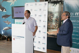 Intervención de Juan Jesús Martín. Presentación del I curso de verano "Mares de Andalucía". Puerto de Málaga. Julio de 2018