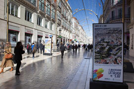 Exposición "La Universidad de Málaga del Siglo XXI". Calle Larios. Enero de 2017