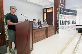Intervención de un alumno. Graduación del alumnado del CIE de la Universidad de Málaga. Centro Internacional de Español. Junio de 2015
