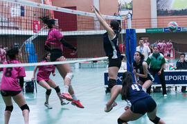 Partido femenino Universidad de Málaga - Universidad de A Coruña. Campeonato de España Universitario de Voleibol. Complejo Polideportivo Universitario. Abril de 2018