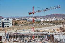 Obras de la nueva Facultad de Turismo. Campus de Teatinos. Febrero de 2022